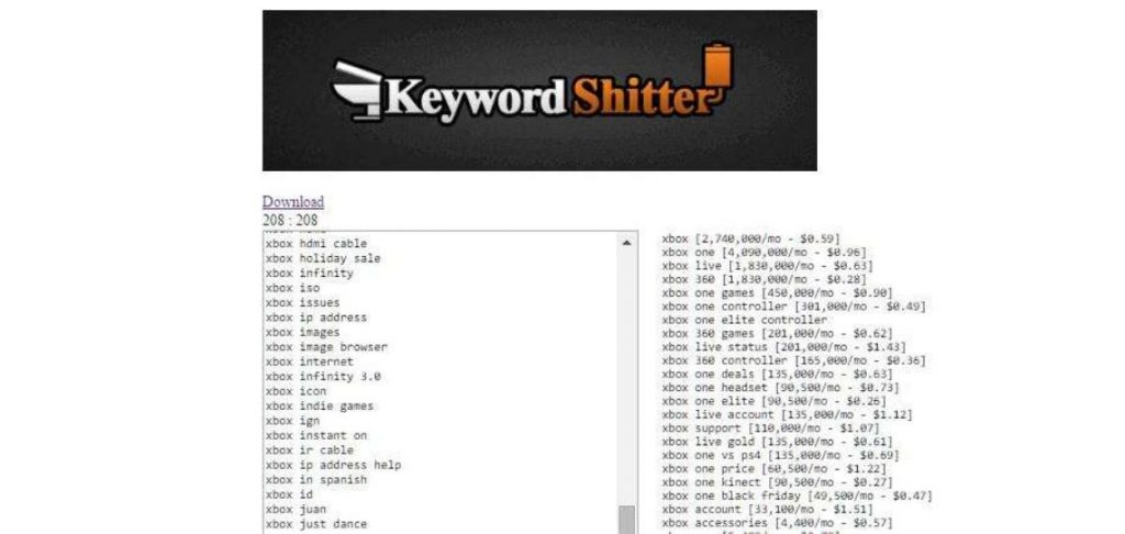 công cụ keywordshitter