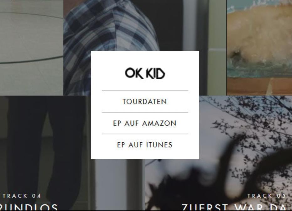 Mẫu menu website OK Kid